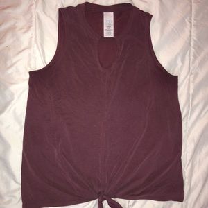 Time and Tru Purple Tie-Front Tank